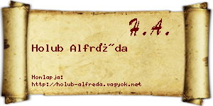 Holub Alfréda névjegykártya